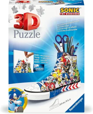 Ravensburger Sonic The Hedgehog Sneaker 3D Puzzle | Unique Collectible Puzzle with 108 Pieces | Fun for Sonic Fans | No Glue Needed