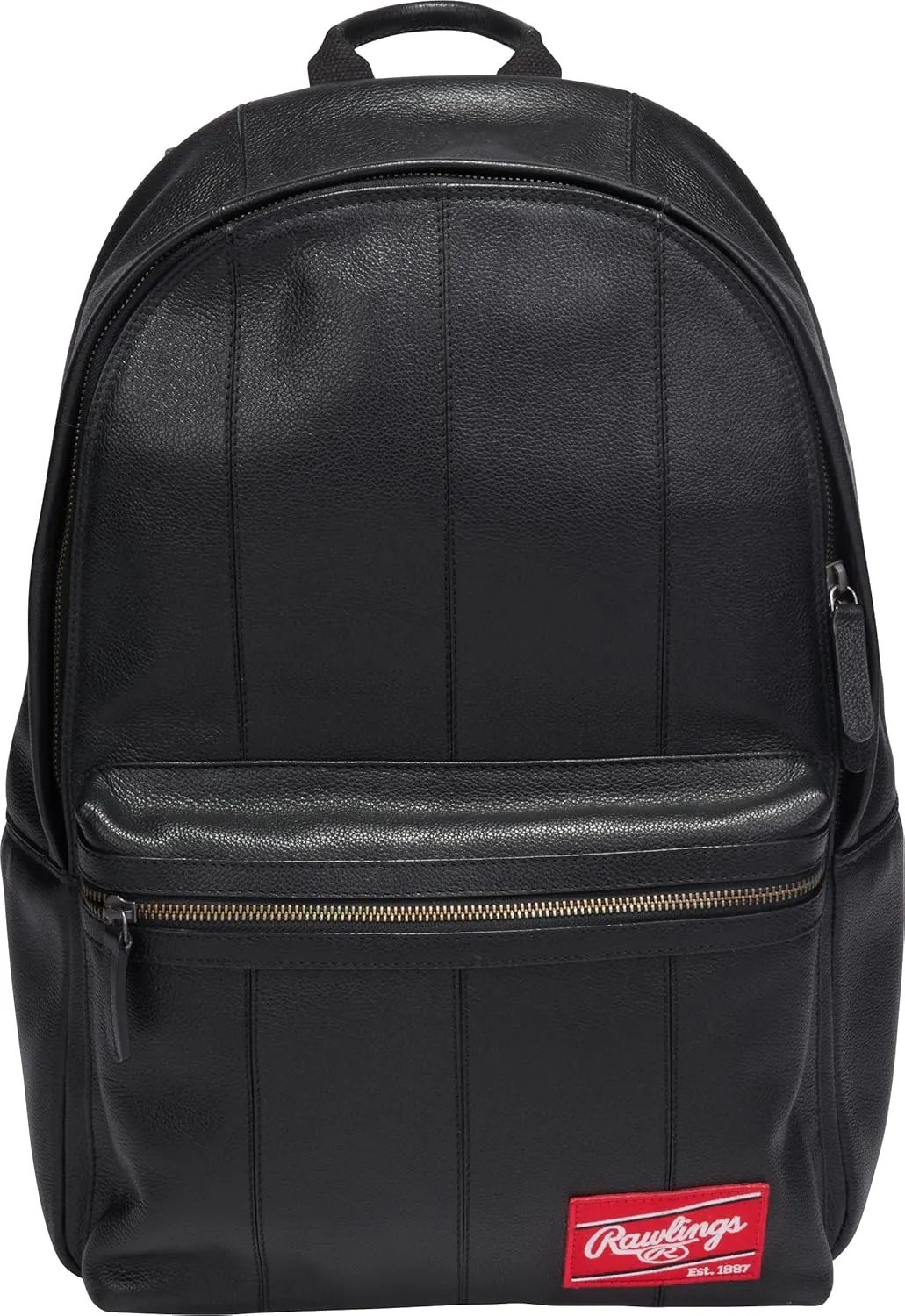 Rawlings Men's Leather Backpack Collection Strike Out, Black, 5" x 12" x 17.5"