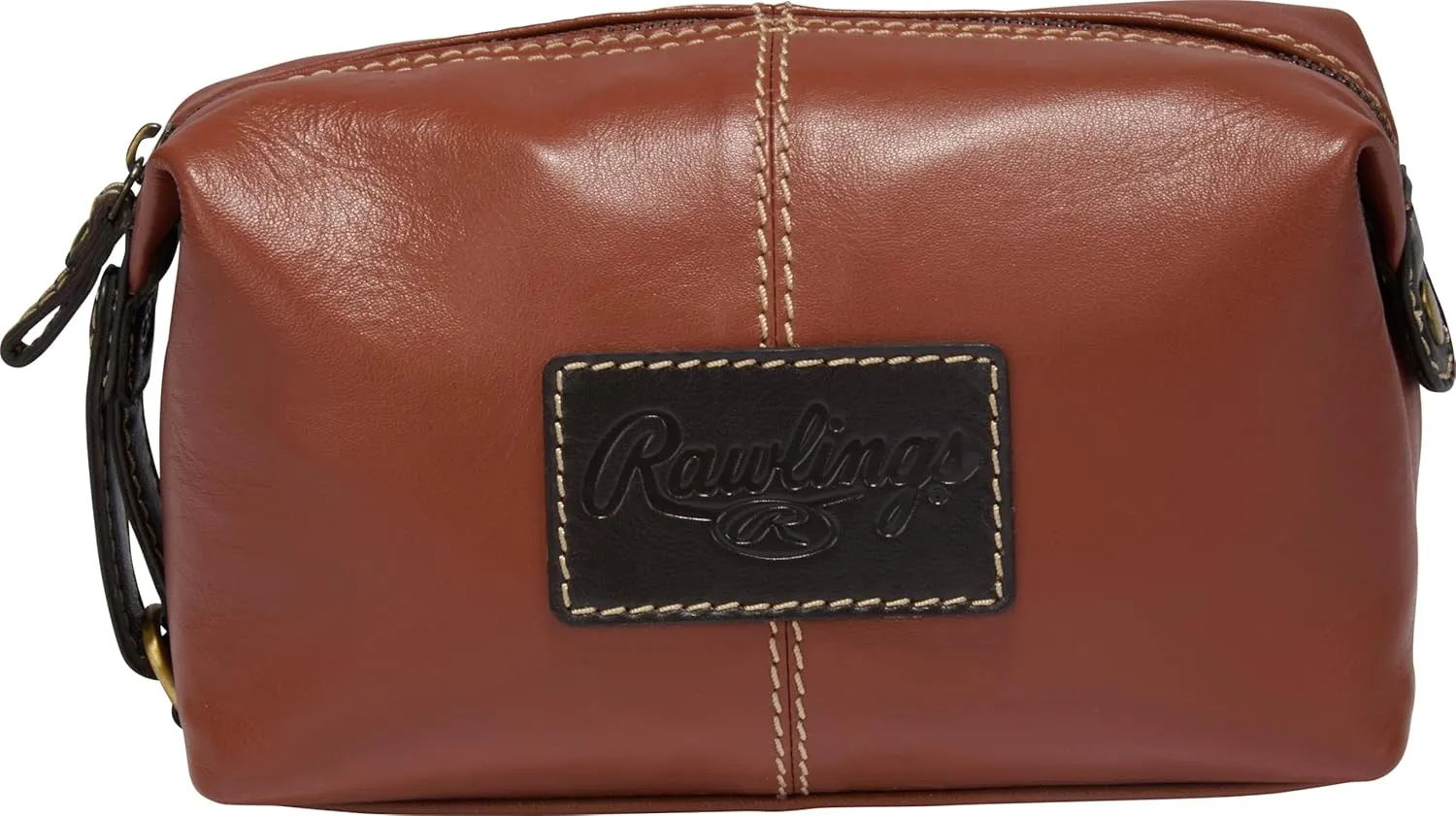 Rawlings Travel Kit Toiletry Bag Collection | Leather 4" x 8" x 4.75", Tan | Wild Card
