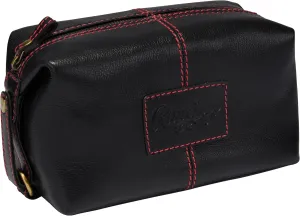 Rawlings Travel Kit Toiletry Bag Collection | Leather | Multiple Styles & Colors, Black | Wild Card, 4" x 8" x 4.75"