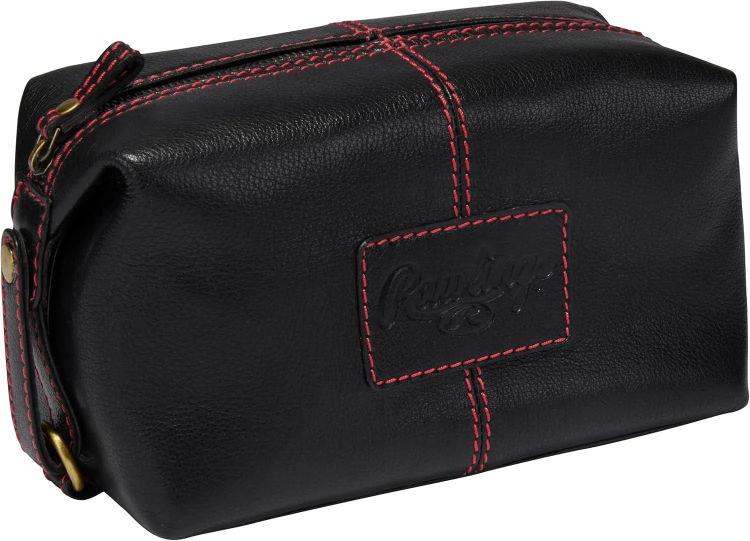 Rawlings Travel Kit Toiletry Bag Collection | Leather | Multiple Styles & Colors, Black | Wild Card, 4" x 8" x 4.75"