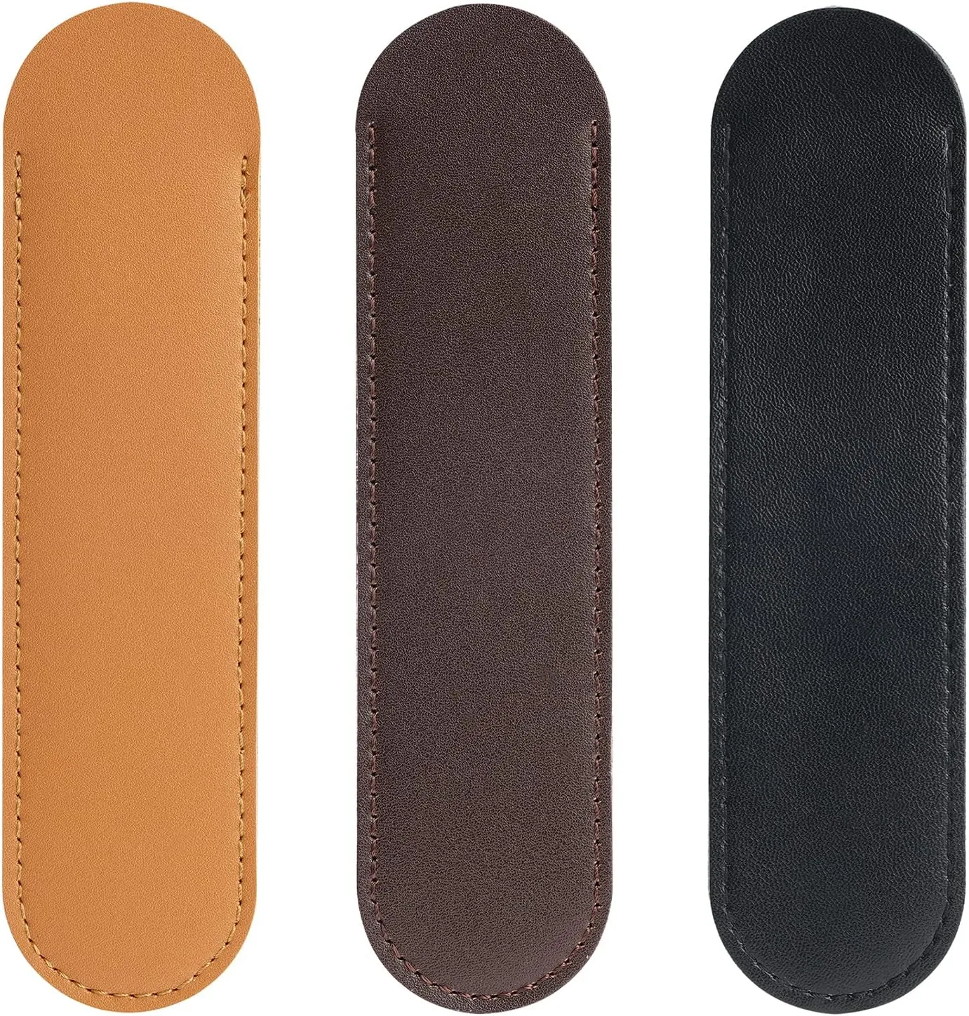 RAYNAG Set of 3 Genuine Leather Pen Sleeve Case Holder Pouch for Single Pen