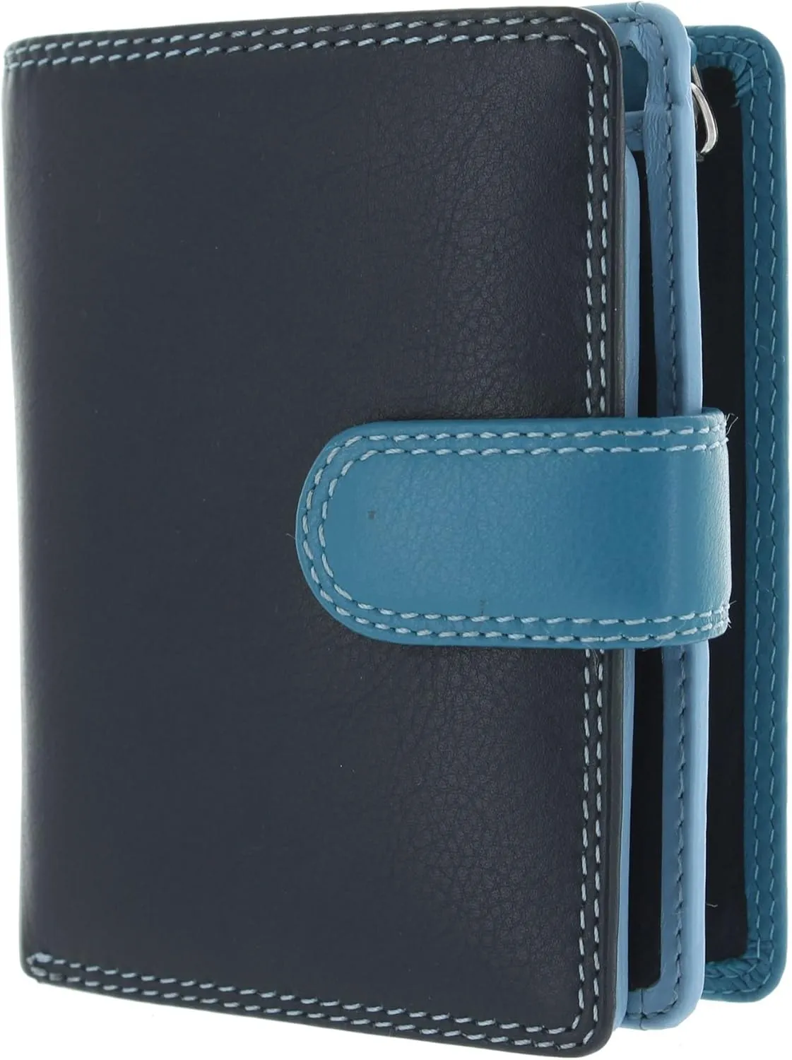 RB40 Multi Colored Navy/Prays/Sky Blue Small Soft Leather Ladies Wallet & Purse