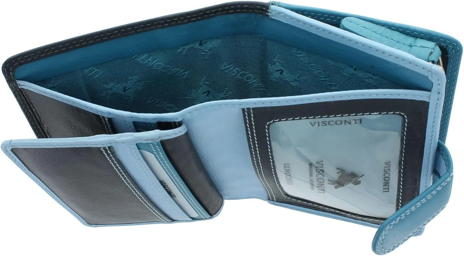 RB40 Multi Colored Navy/Prays/Sky Blue Small Soft Leather Ladies Wallet & Purse