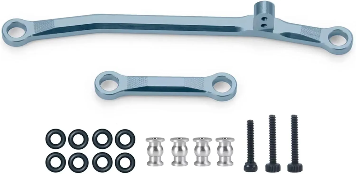 Rc Connecting Rod Tie Rod for Axial for SCX24 AXI90081 AXI00002 1/24 CNC Metal Steering Linkage Link Rod RC Crawler Car Truck Parts and Accessories Replacement Use(Gray)