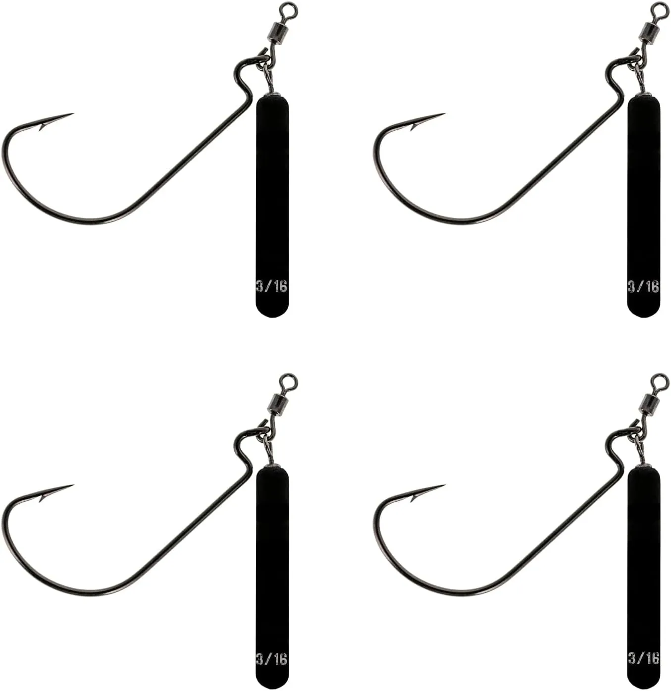 Reaction Tackle Tungsten Jika Rig for Bass Fishing - 97% Tungsten Fishing Jigs -(4 Pack)