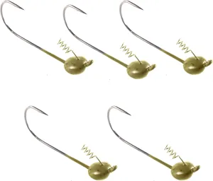Reaction Tackle Tungsten Shaky Head Jigs for Bass Fishing - Premium Fishing Hooks, Ideal Shaky Head Jig to Catch Big Bass and Other Fish (5-Pack)