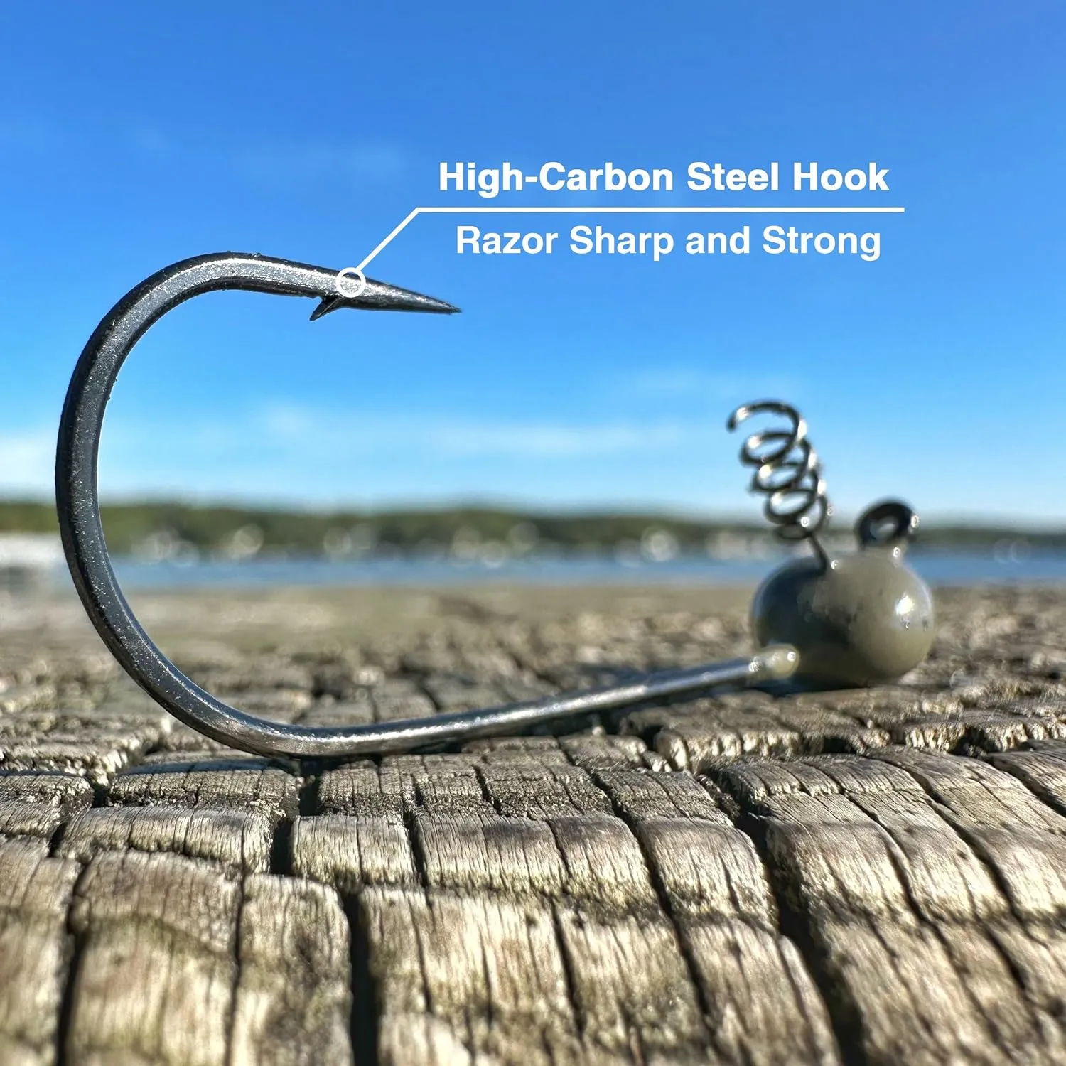 Reaction Tackle Tungsten Shaky Head Jigs for Bass Fishing - Premium Fishing Hooks, Ideal Shaky Head Jig to Catch Big Bass and Other Fish (5-Pack)