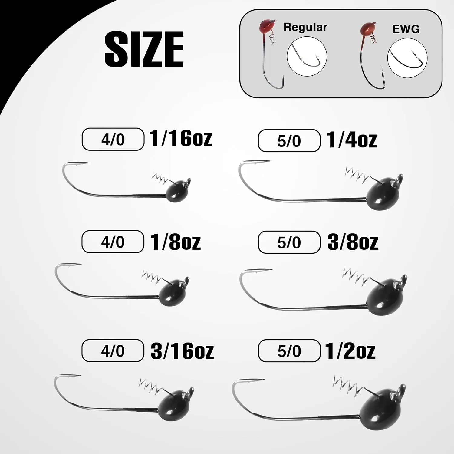 Reaction Tackle Tungsten Shaky Head Jigs for Bass Fishing - Premium Fishing Hooks, Ideal Shaky Head Jig to Catch Big Bass and Other Fish (5-Pack)