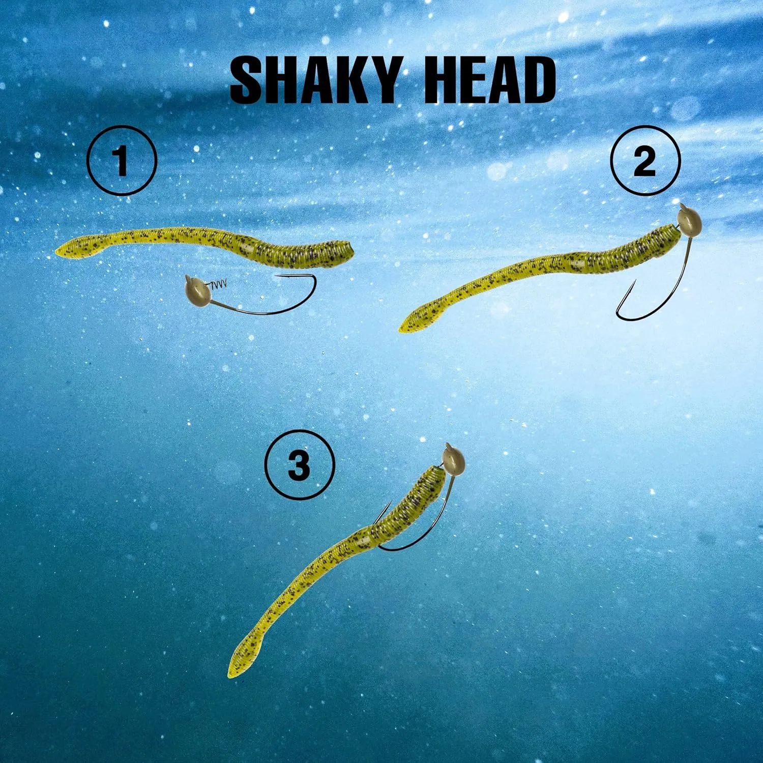 Reaction Tackle Tungsten Shaky Head Jigs for Bass Fishing - Premium Fishing Hooks, Ideal Shaky Head Jig to Catch Big Bass and Other Fish (5-Pack)