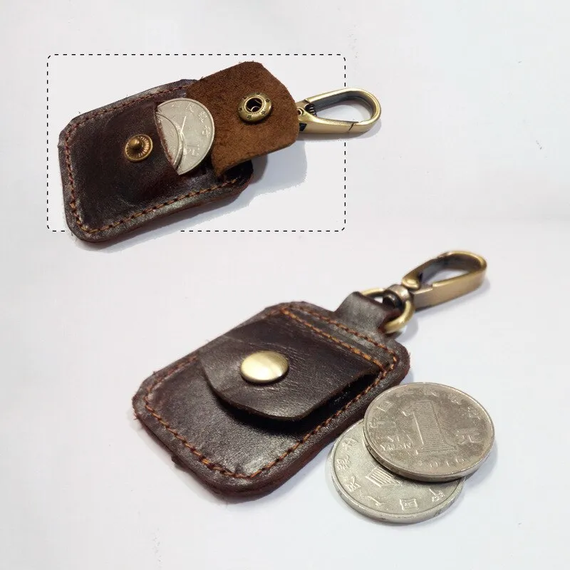 Realaiot Vintage Genuine Leather Card Wallet Men Business Id Card Holder Thin Coin Card Case Portable Mini Small Cards Pack Pocket