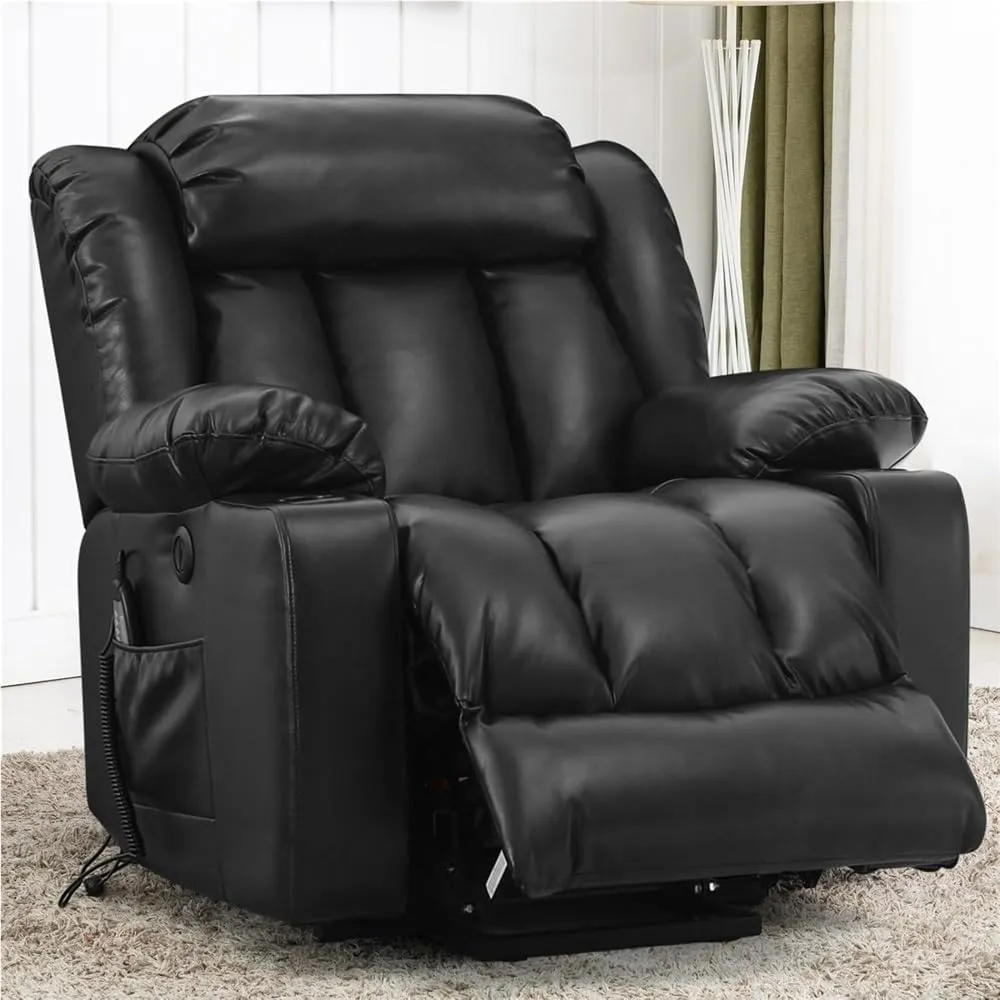 Recliner Sofa Chair Adjustable Power Lift Genuine Leather Massage Seating for Elderly Home Theater High Back Living Room