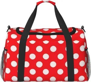 Red Dot Travel Duffel Bag Tote Bag Sports Gym Bag For Women And Men