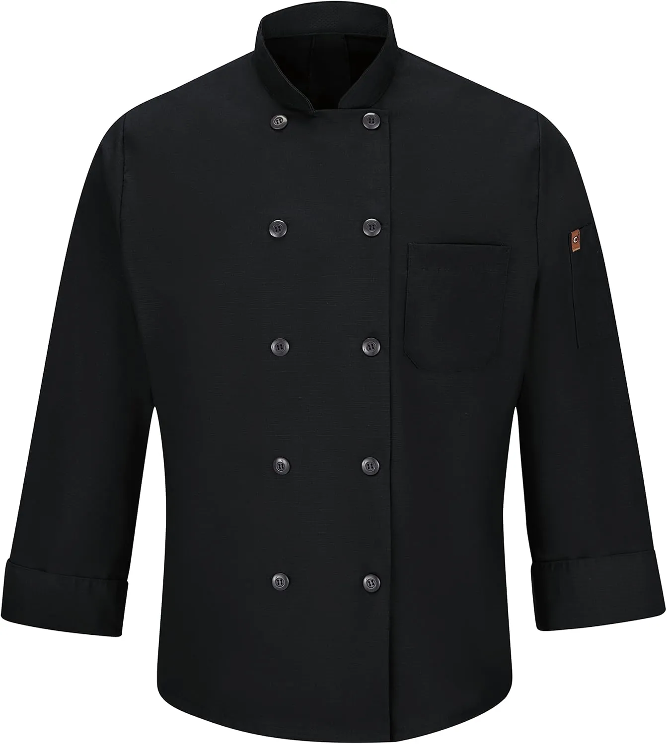 Red Kap Men's Long Sleeve Ten Button Chef Coat with Mimix and Oilblok