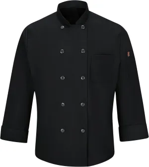 Red Kap Men's Long Sleeve Ten Button Chef Coat with Mimix and Oilblok