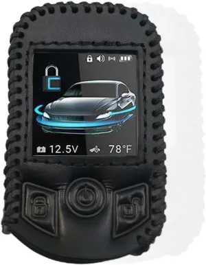 Remote Key Leather Case Fit for Compustar PRO T13 Remote Cover RFX-P2WT13-SF Black