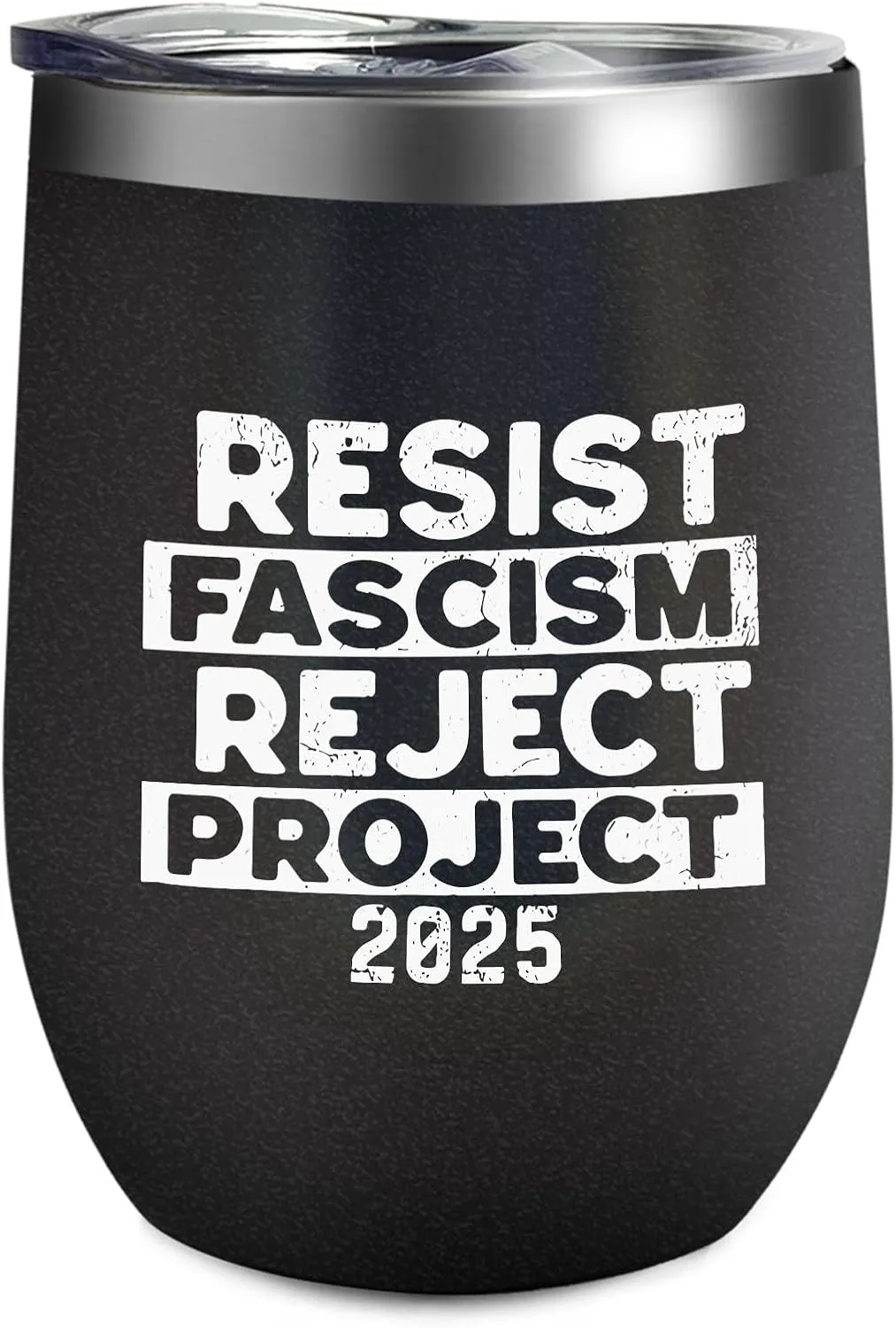 Resist Fascism Rejects Projects 2025 12oz Water Bottle Cup With Lid And Straw Awesome Mugs Quirky For Uncle