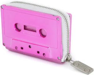 Retro Cassette Tape Wallet Case Credit Cards Cash Cassette Wallet Zipper Wallet Colorful Women's Cute Wallet Vintage Wallet Retro Wallets Purse Card Holder Wallet for Women Pink FUSCIA Chrome