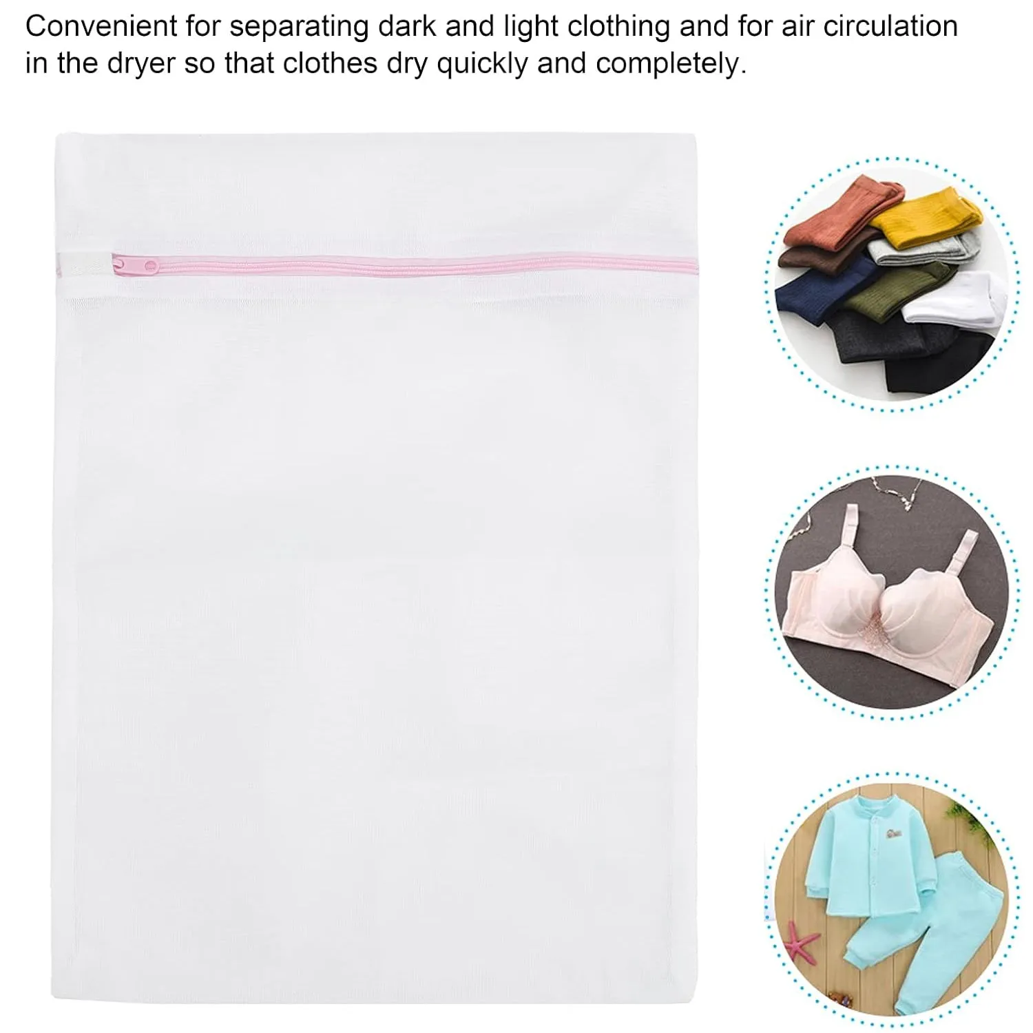 Reusable Zip Mesh Laundry Bag (3 Pcs Set, Various Sizes)