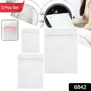 Reusable Zip Mesh Laundry Bag (3 Pcs Set, Various Sizes)