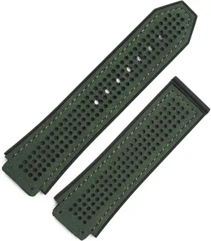 RHAIYAN Rubber Strap Men's Watch Accessories Compatible with Leather Strap Buckle Waterproof Breathable Bracelet Watch Band 25mmx19mm Specific (Color : Army Green)