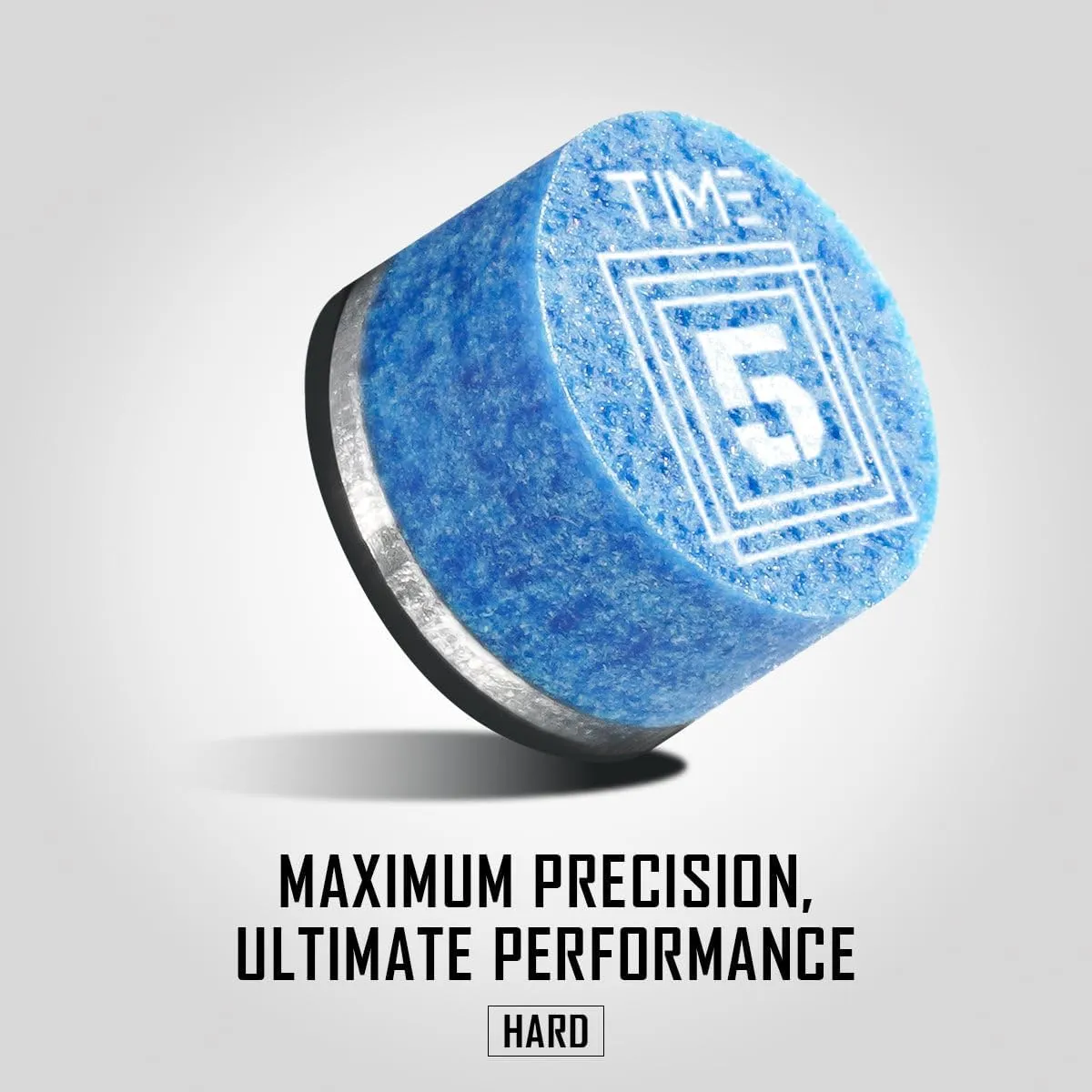 RHINO TIME Crystal Pool Billiard Cue Tip - 14mm/ Blue/Hardness TIME 1(Super Soft), TIME 2(Soft), TIME 3(Medium), TIME 4(Medium Hard),TIME 5 (Hard)
