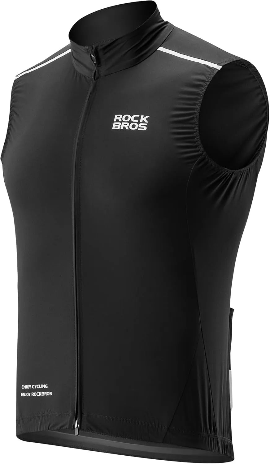 ROCKBROS Cycling Vest Windproof Breathable Bike Vest Men Sleeveless Lightweight Windbreaker with Pockets