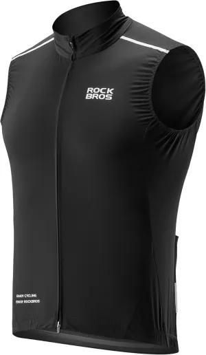 ROCKBROS Cycling Vest Windproof Breathable Bike Vest Men Sleeveless Lightweight Windbreaker with Pockets