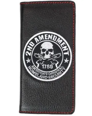 Rockin Leather Embroidered 2nd Admendment Black W128