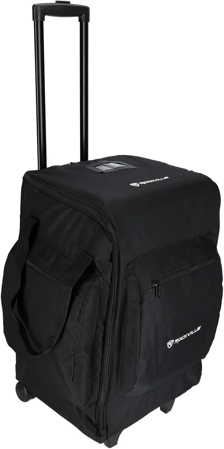 Rockville Rolling Travel Bag Wheels & Handle 4 Large Lights (RLB50)