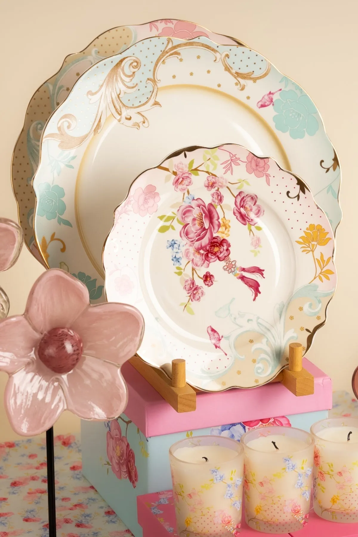 Rosa Belle Blue Dinner Plate