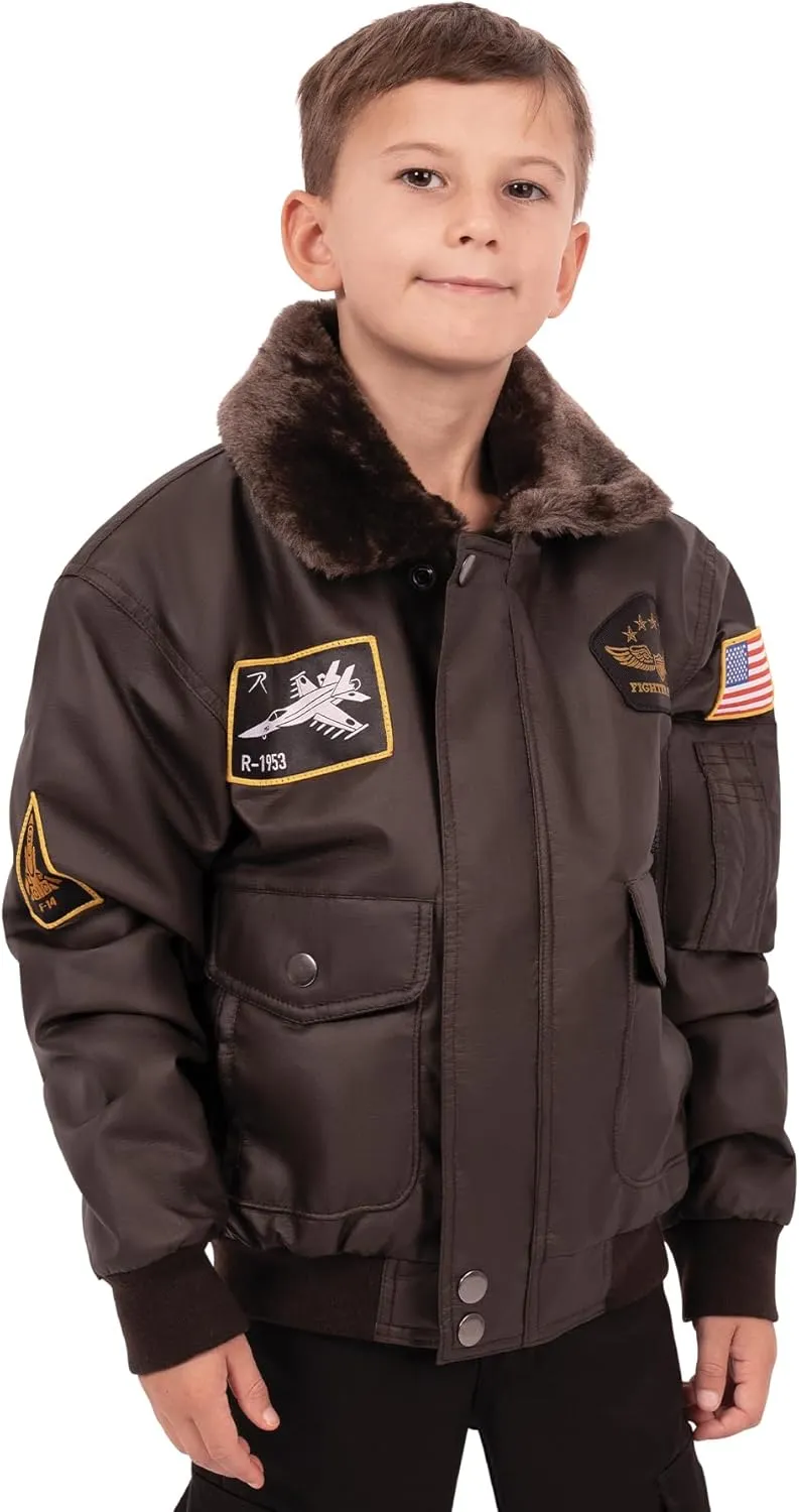 Rothco Kids WWII Aviator Flight Jacket, Brown - XL
