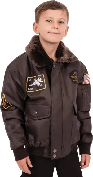 Rothco Kids WWII Aviator Flight Jacket, Brown - XL
