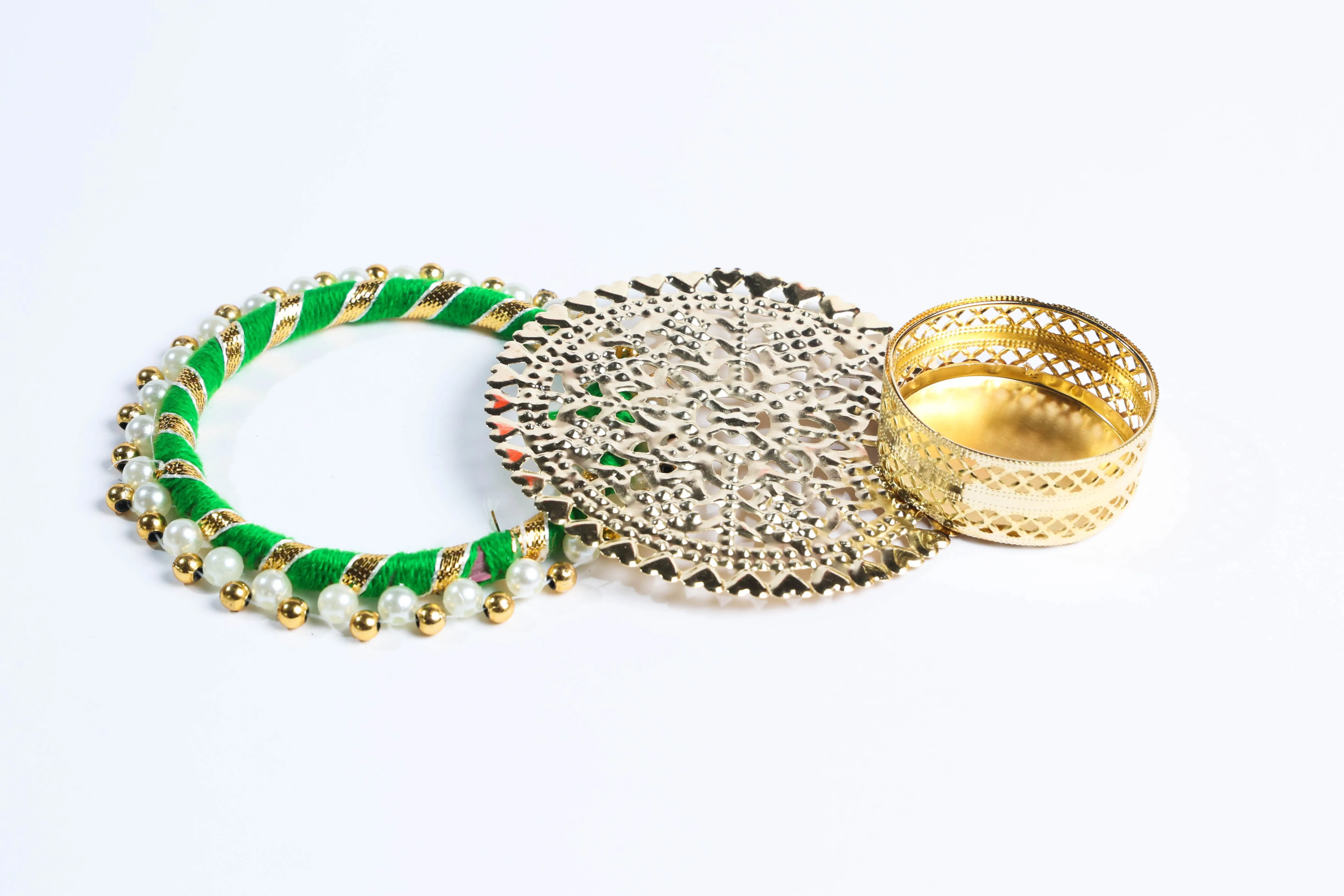 Round Beaded Metal Candle Holders