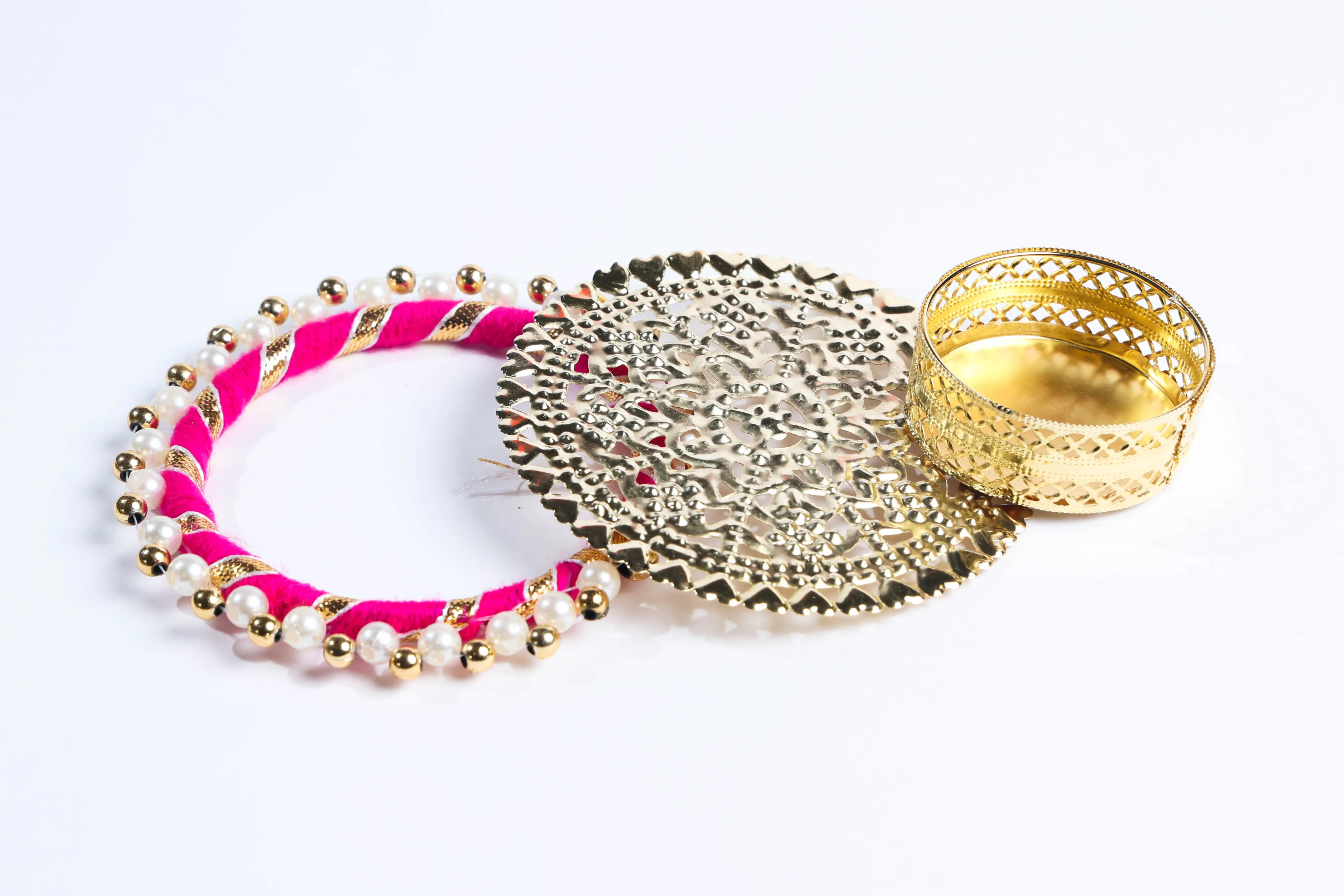 Round Beaded Metal Candle Holders