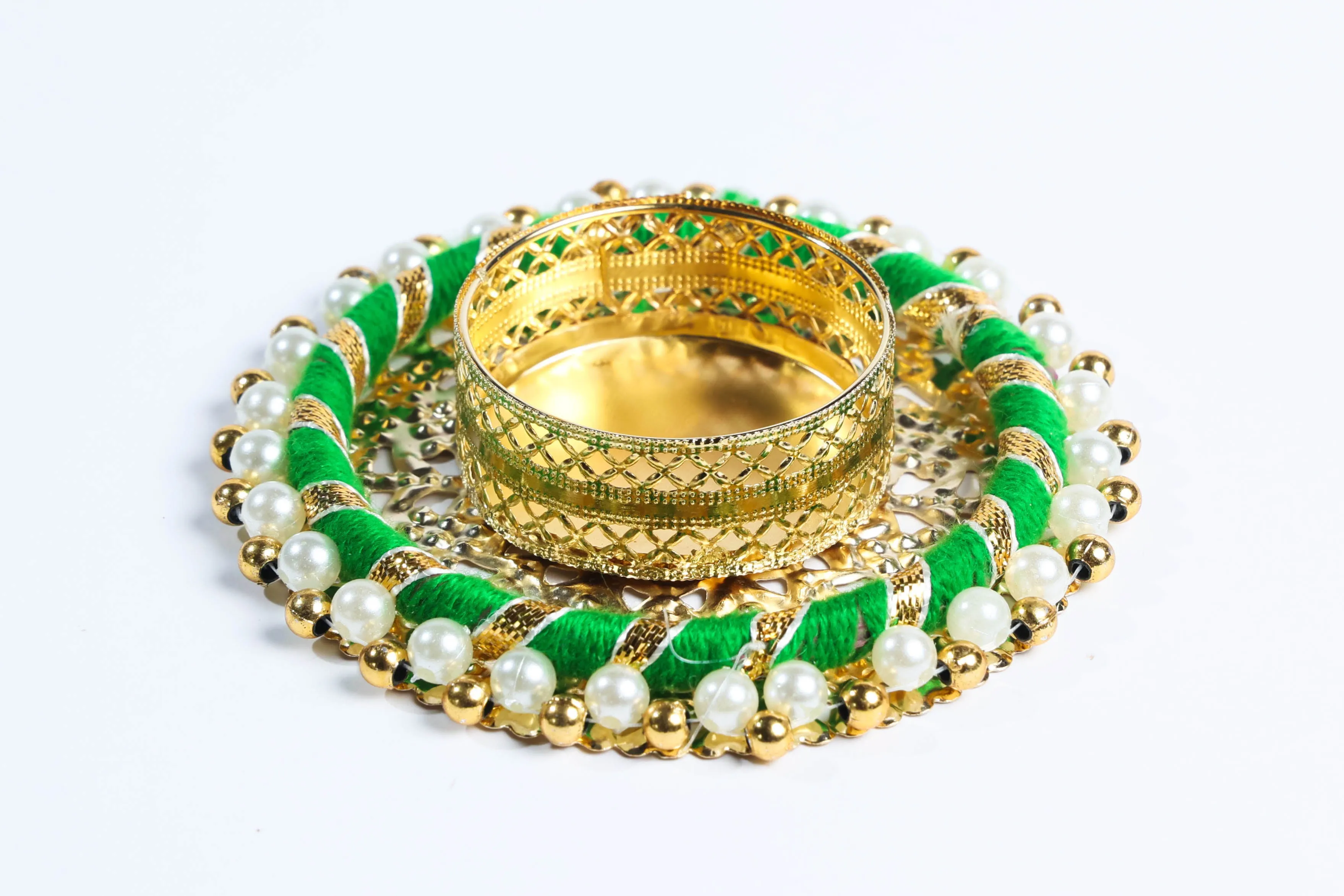 Round Beaded Metal Candle Holders