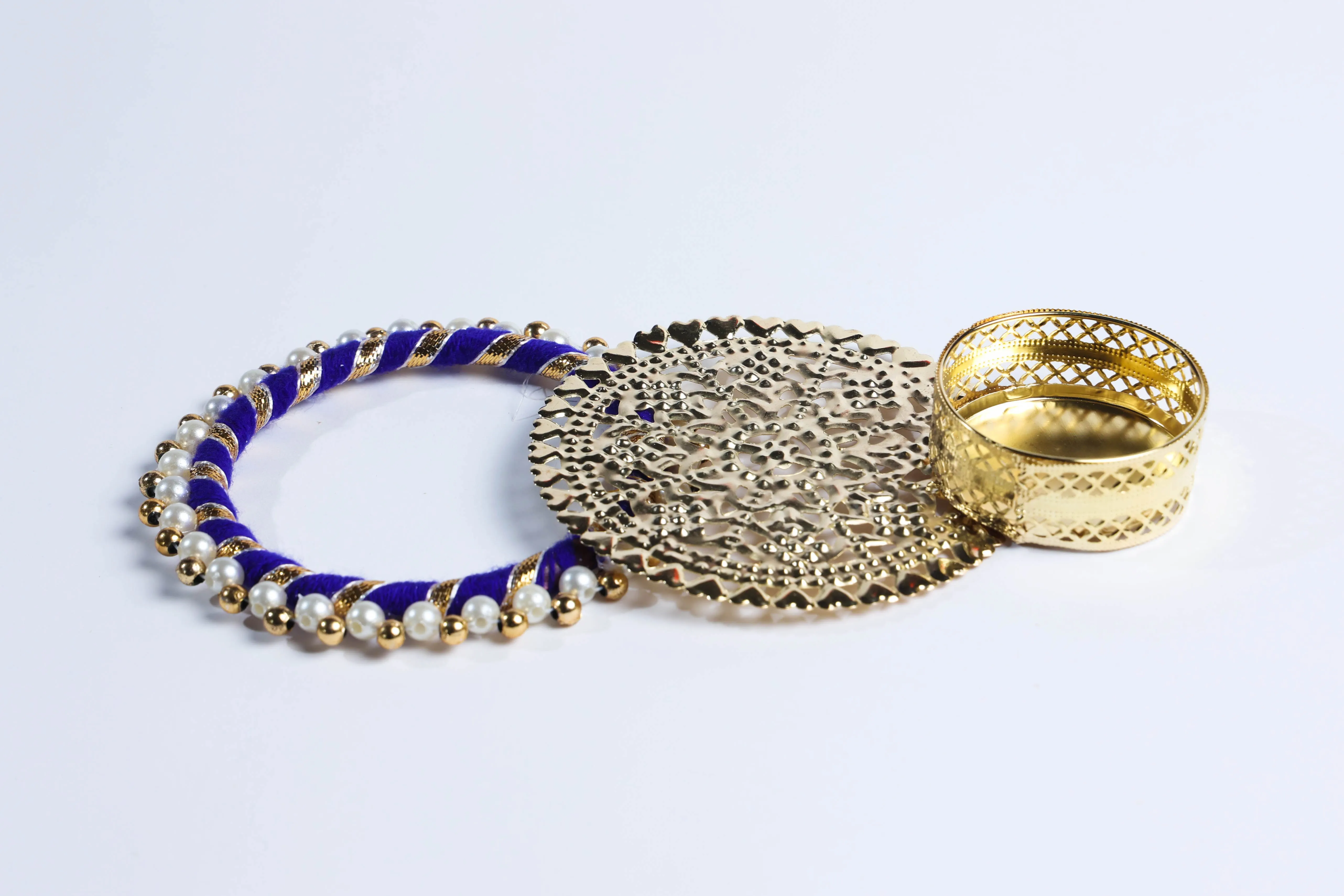 Round Beaded Metal Candle Holders
