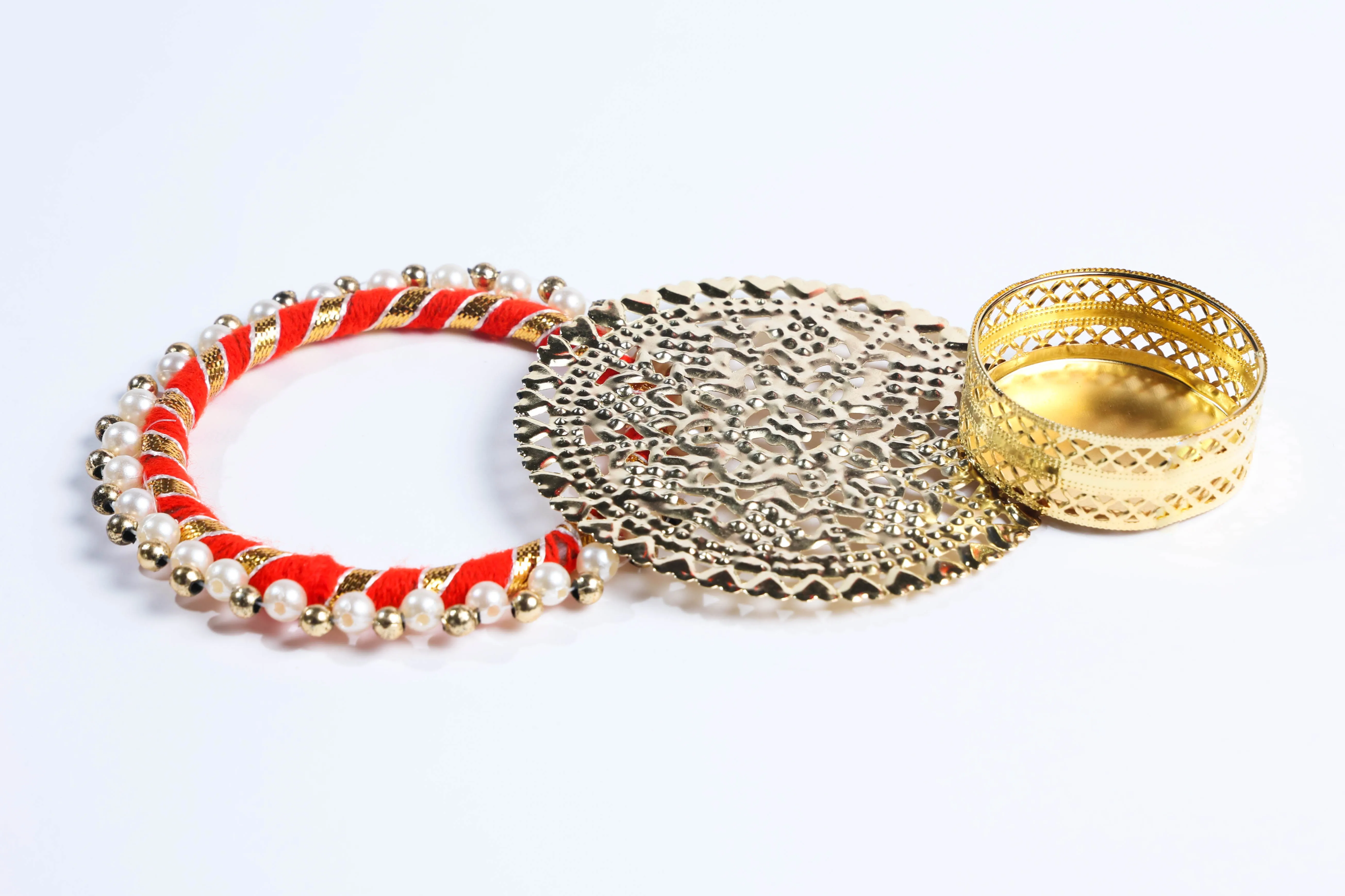 Round Beaded Metal Candle Holders