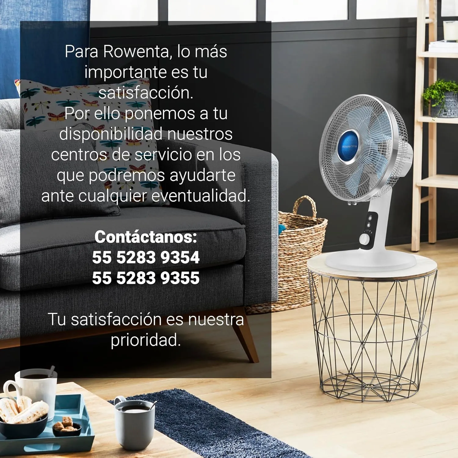 Rowenta, Desk Fan, Turbo Silence Table Fan with Remote, 18 Inches, Ultra Quiet Fan for Bedroom, Oscillating, Portable, 5 Speeds, Black, Indoor, VU2660