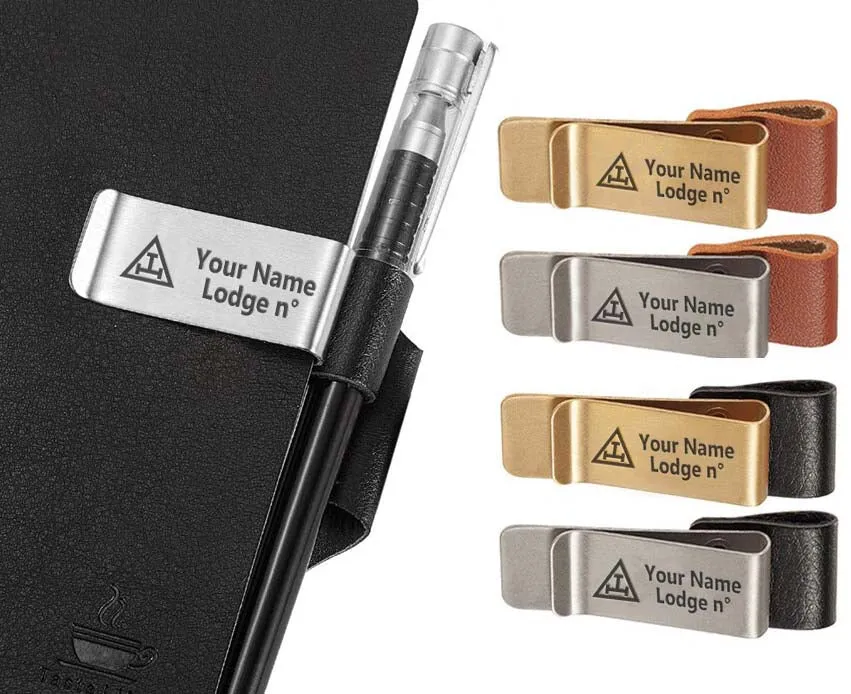 Royal Arch Chapter Pen Holder - Black & Brown Leather