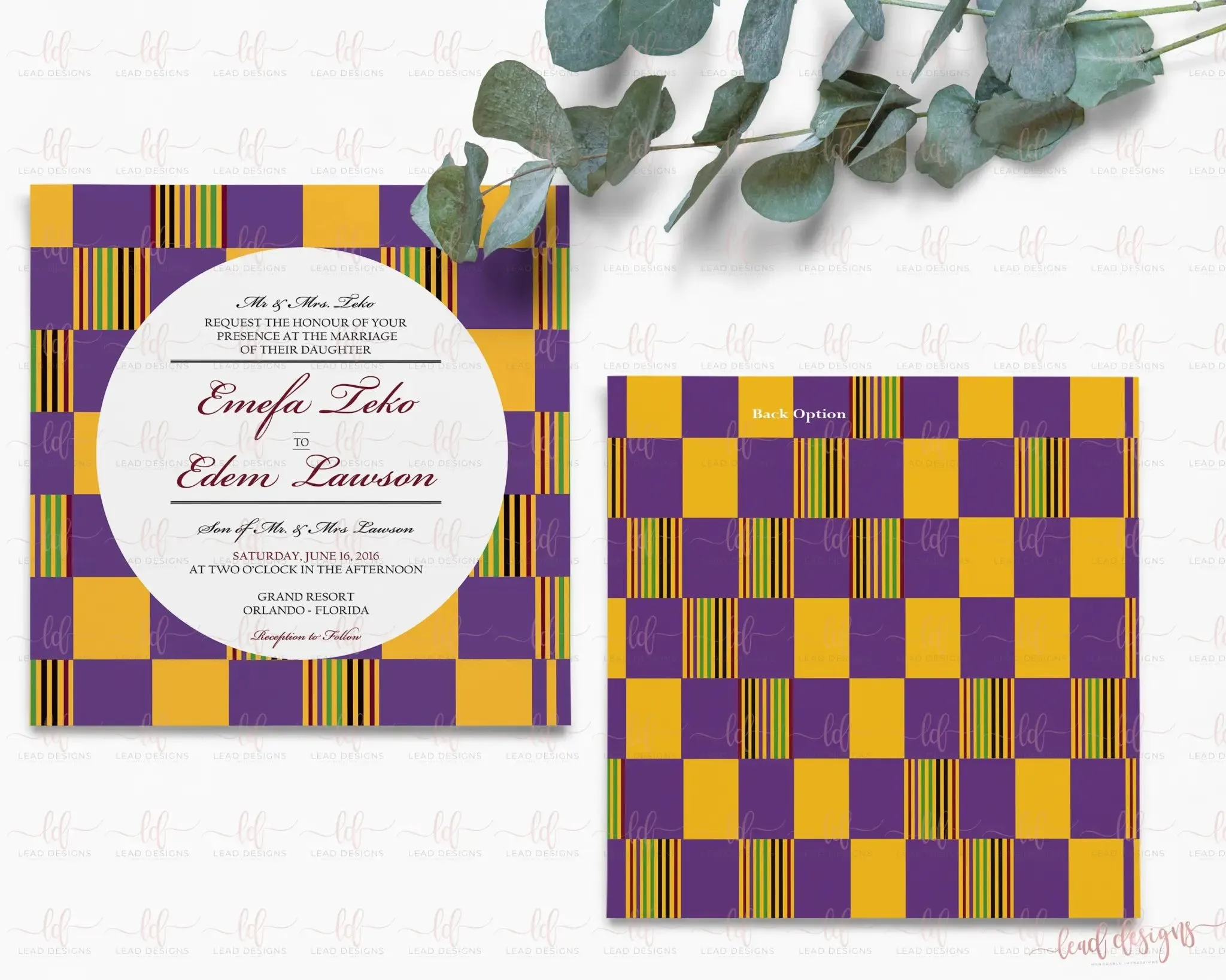 Royale Invitation, African Traditional Wedding | Customizable & Digital