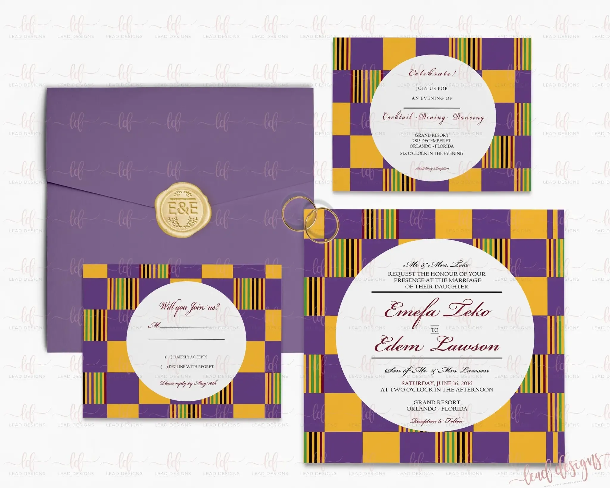 Royale Invitation, African Traditional Wedding | Customizable & Digital