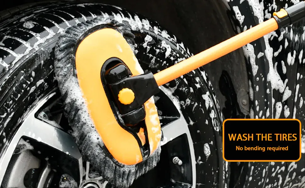 RoyaleGlow Professional Car Wash Brush with Telescopic Pole