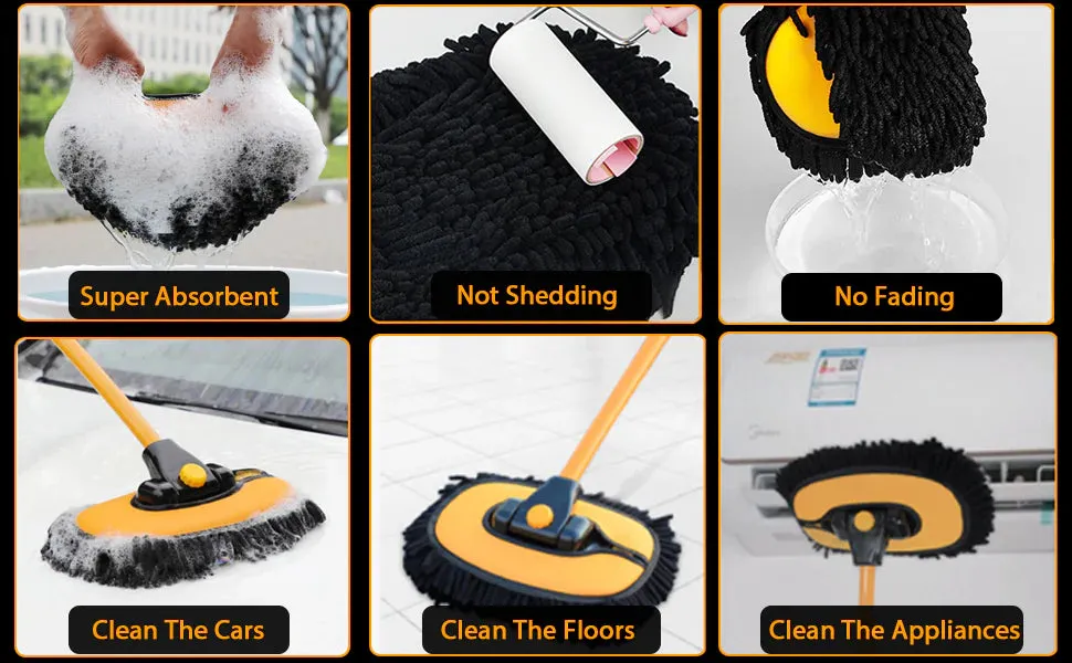 RoyaleGlow Professional Car Wash Brush with Telescopic Pole