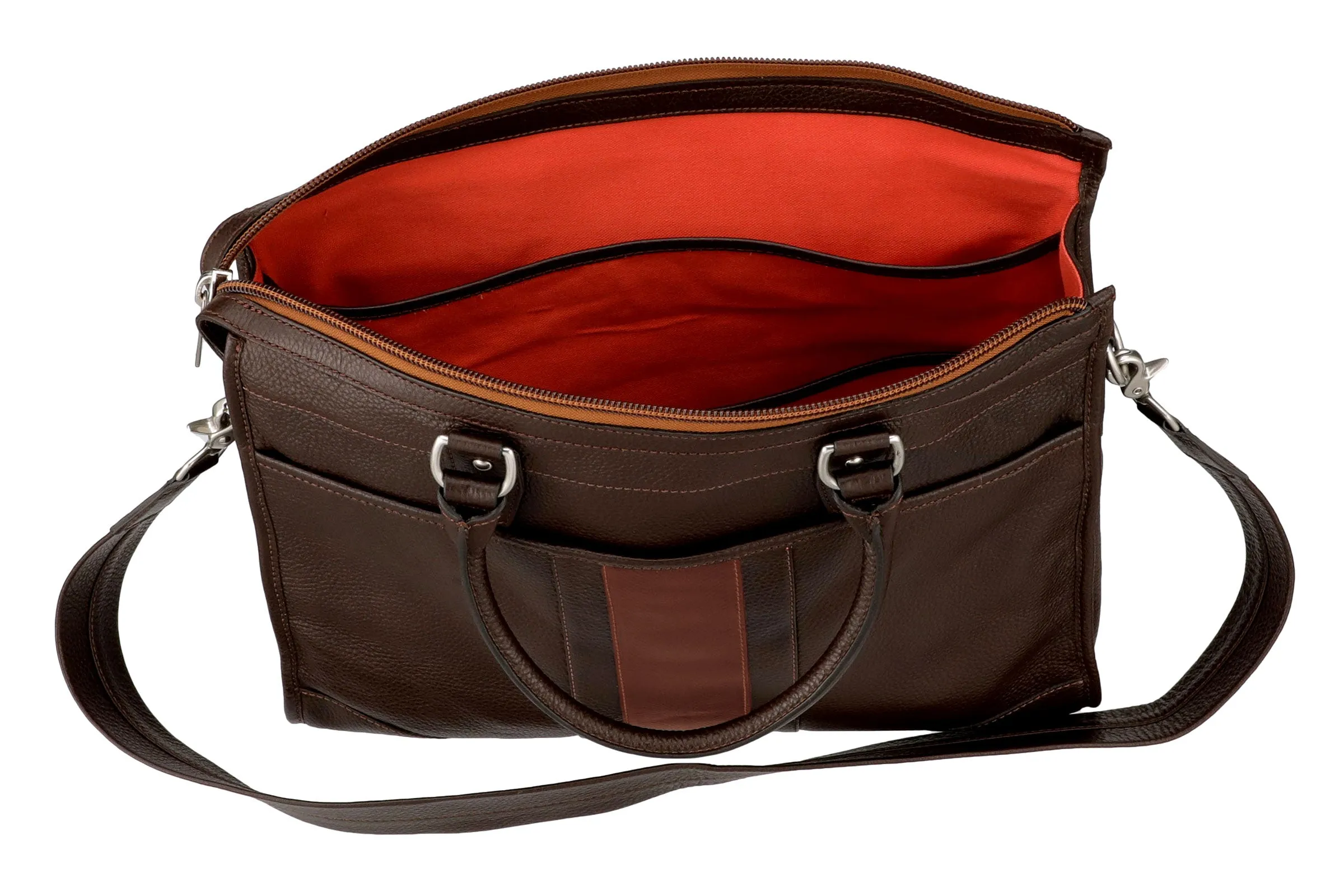Rudyard Saddle Leather Martingale Brief - Chocolate