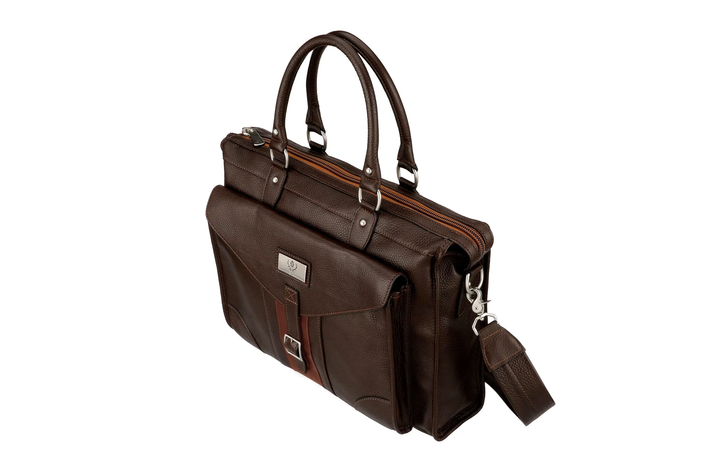 Rudyard Saddle Leather Martingale Brief - Chocolate