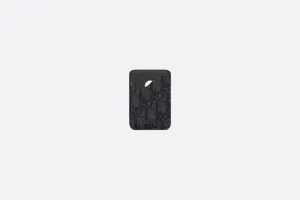 Saddle Magnetic Card Holder • Black Dior Oblique Jacquard and Grained Calfskin
