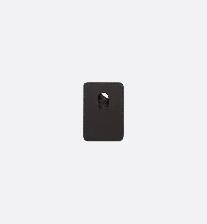 Saddle Magnetic Card Holder • Black Dior Oblique Jacquard and Grained Calfskin