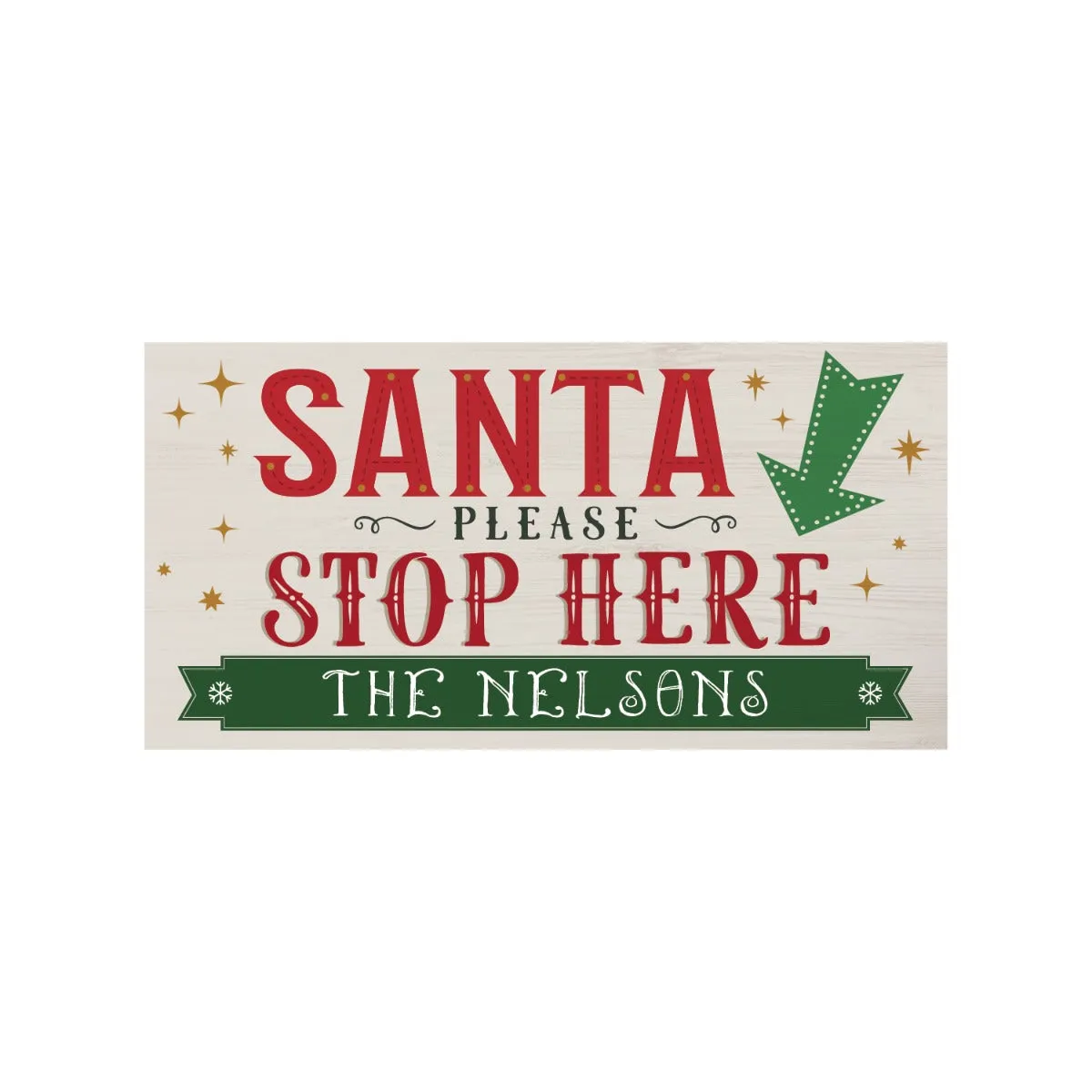 Santa, Please Stop Here! - Ð 12x27 Inch Entry Mat