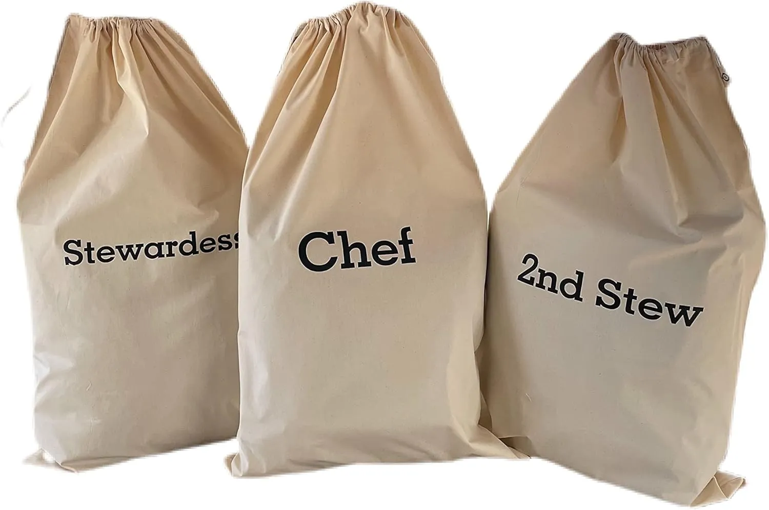 SB - CHIEF STEW - YACHT CREW COTTON LAUNDRY BAGS, YACHT POSITIONS SILK-SCREENED   YACHT POSITION LABELLED MESH LAUNDRY BAG , BIODEGRADABLE